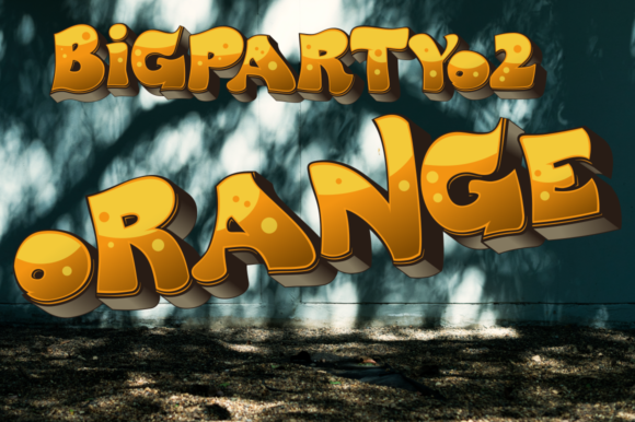 BigPartyO2 Orange: A Vibrant 3D Color Font for Modern Design