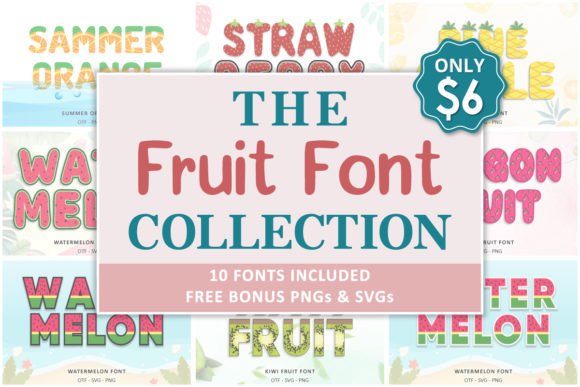 Fruit Collection Typography for Vibrant Design Projects