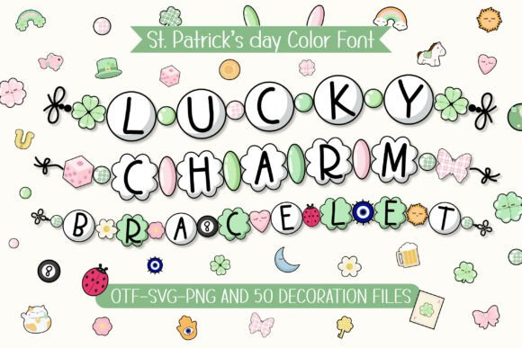 Lucky Charm Bracelet: A Festive Font for Vibrant Design