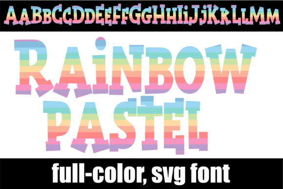 Unleash Playful Creativity with Rainbow Pastel Typography