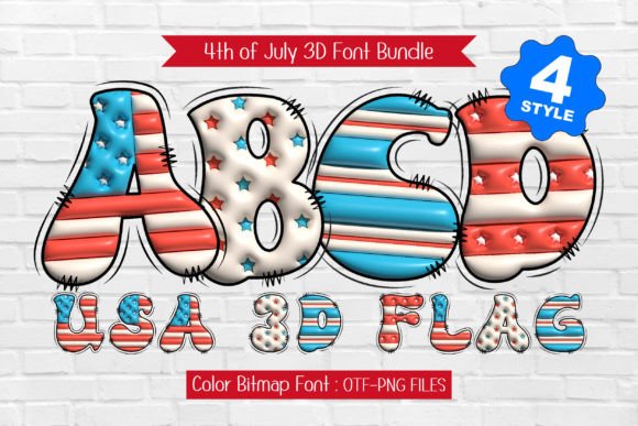 USA Flag 3D: A Patriotic Typography Asset